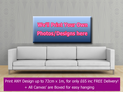 2 x Custom Boxed Canvas Printing - up to 72cm x 1m